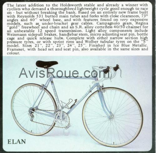 Holdsworth Elan fiche technique et avis